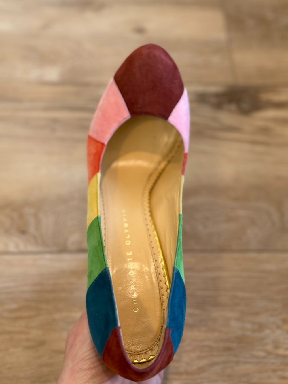 Charlotte Olympia Rainbow Suede Patchwork Pumps - Size 40 - Picture 5 of 10
